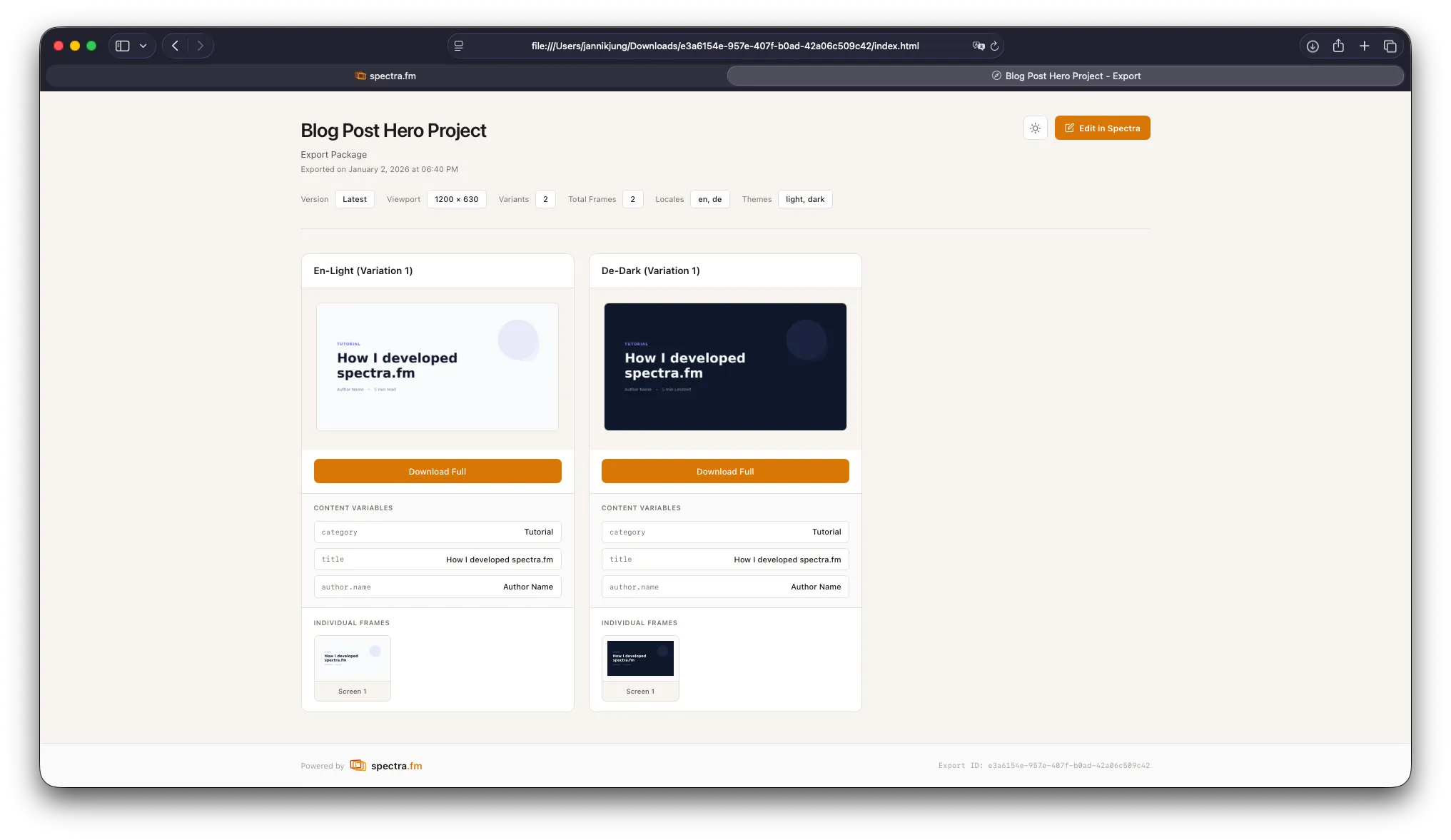 Export Lookbook in light mode